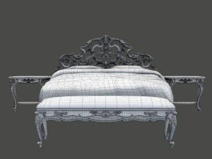 baroque bedroom set a 3D Model