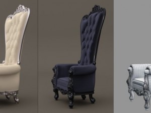 1d fb armchair5 absolom roche chair 3D Модель