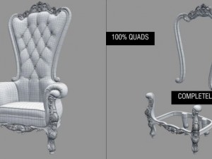 1d fb armchair5 absolom roche chair 3D Модель