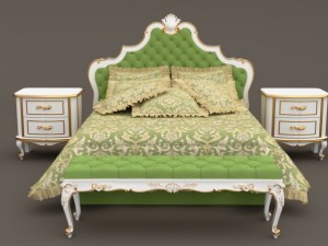baroque bedroom set b 3D Модель