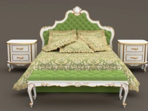 baroque bedroom set b 3D Model
