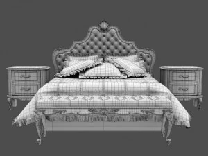 baroque bedroom set b 3D Model