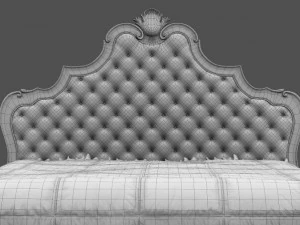 baroque bedroom set b 3D Model