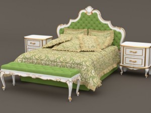 baroque bedroom set b 3D Модель
