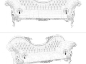fb chaiselonguec double ended Model 3D