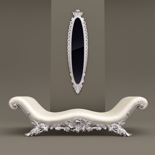 belloni chaiselove and mirror 3D 모델 .c4d .max .obj .3ds .fbx .stl .blend 