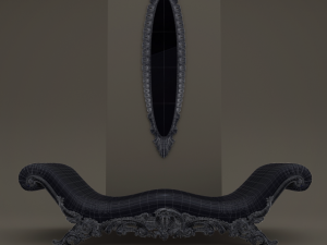 belloni chaiselove and mirror 3D 모델