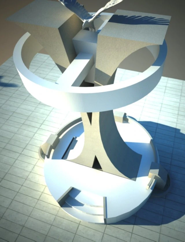 декоративный современный памятник 3D Модель .c4d .max .obj .3ds .fbx .stl .blend 