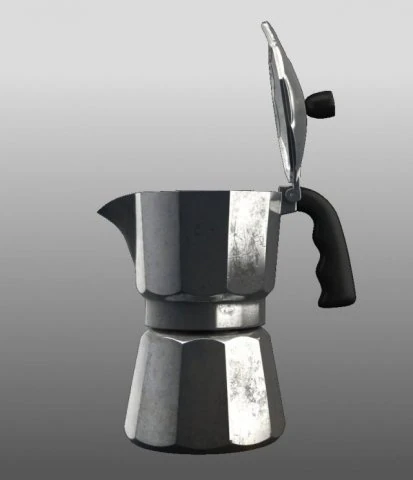 old moka pot 3D Model .c4d .max .obj .3ds .fbx .stl .blend 