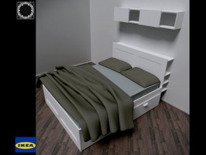ikea brimnes bed Model 3D