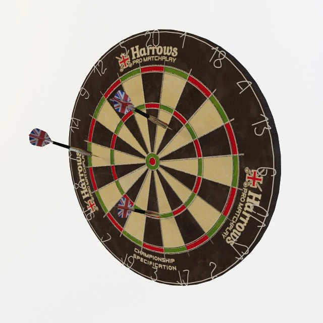 harrows darts 3D Model .c4d .max .obj .3ds .fbx .stl .blend 