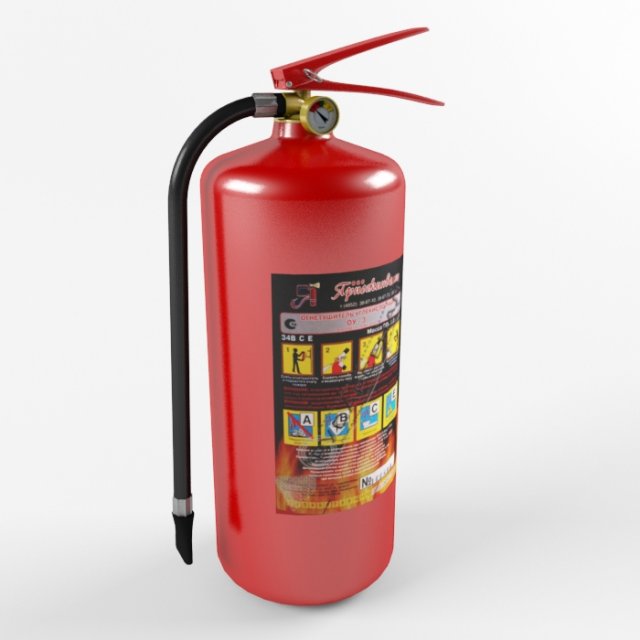 fire extinguisher 3D Model .c4d .max .obj .3ds .fbx .stl .blend