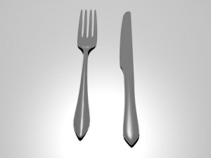 fork and knife Modello 3D