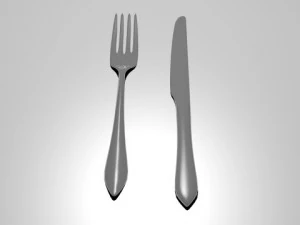 вилка и нож 3D Модель