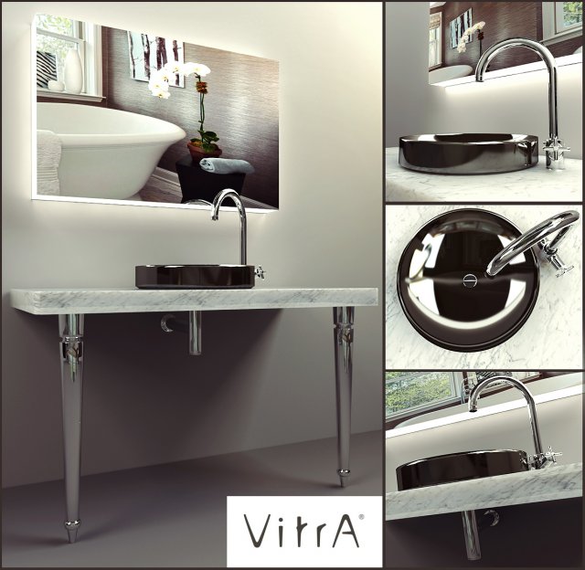 washbasin with mirror by vitra 3D 모델 .c4d .max .obj .3ds .fbx .stl .blend 