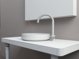 washbasin with mirror by vitra 3D 모델