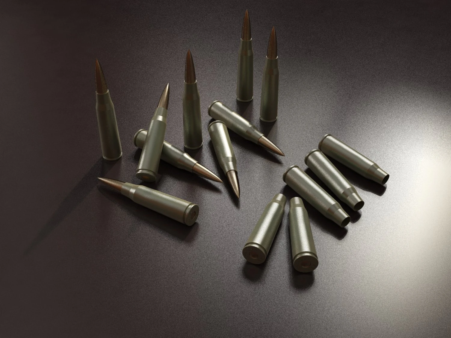 ak47  bullets 3D Model .c4d .max .obj .3ds .fbx .stl .blend 