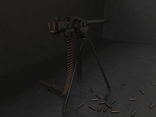 127 mm dshk machine 3D Model .c4d .max .obj .3ds .fbx .stl .blend