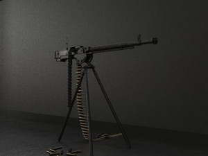 127 mm dshk machine 3D Model