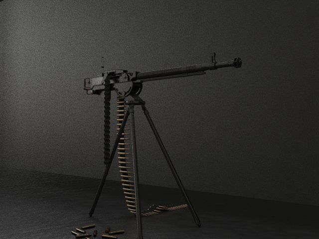 127 mm dshk machine Modelo 3D .c4d .max .obj .3ds .fbx .stl .blend 