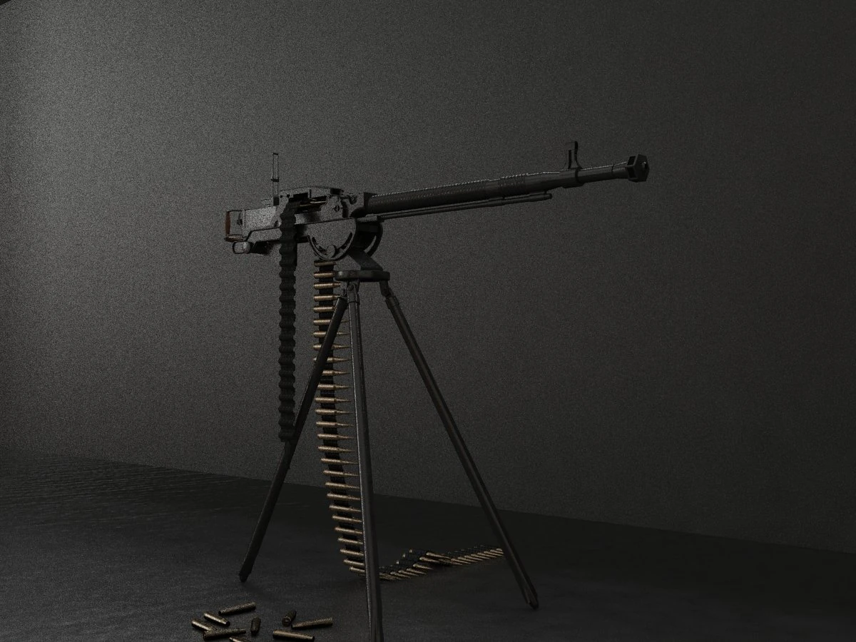 127 mm dshk machine 3D Model .c4d .max .obj .3ds .fbx .stl .blend 