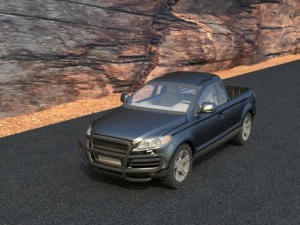 4x4 の黒いピックアップ トラック 3Dモデル