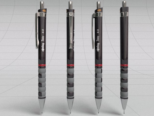 rotring tikky mechanical pencil 3D 모델 .c4d .max .obj .3ds .fbx .stl .blend 