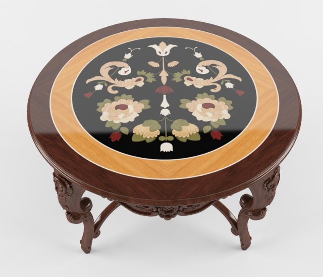 classic round table Modèle 3D .c4d .max .obj .3ds .fbx .stl .blend 