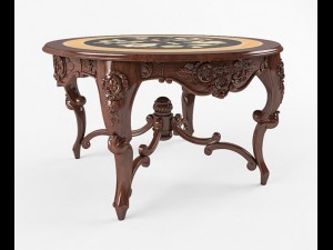 classic round table Modèle 3D