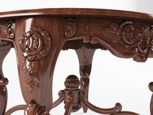 classic round table Modèle 3D