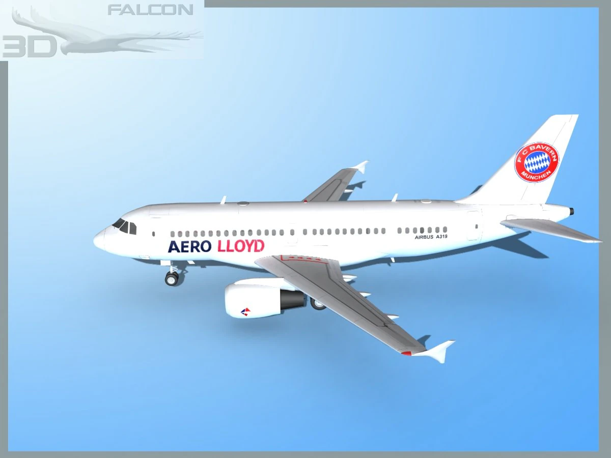 falcon3d a319 aero lloyd Modelo 3D .c4d .max .obj .3ds .fbx .stl .blend