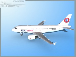 falcon3d  a319 aero lloyd 3D Model