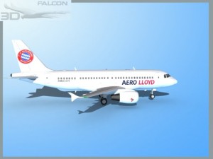 falcon3d  a319 aero lloyd 3D मॉडल