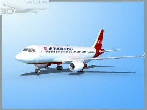 falcon3d a319 air charter america 3D 模型