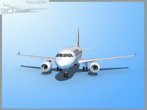 falcon3d a319 air charter america 3D 模型