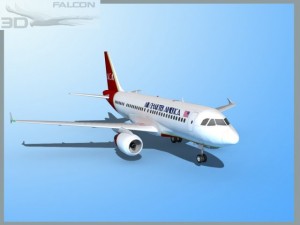 falcon3d a319 air charter america 3D 模型