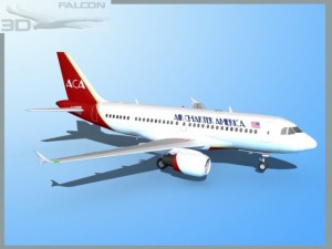 falcon3d a319 air charter america 3D 模型