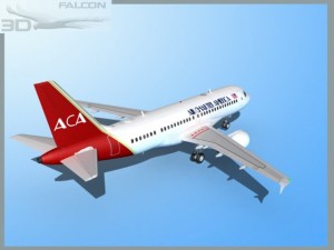 falcon3d a319 air charter america 3D 模型