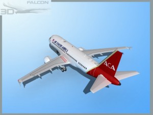 falcon3d a319 air charter america 3D 模型