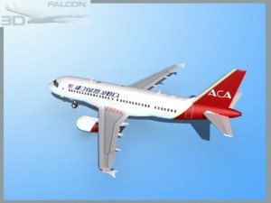 falcon3d a319 air charter america 3D 模型