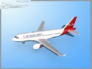 falcon3d a319 air charter america 3D 模型