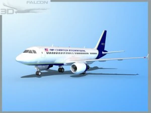 falcon3d a319 air charter intl 3D Model