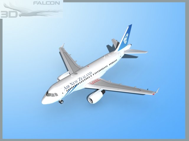 falcon3d a319 air new zealand 3D Модель .c4d .max .obj .3ds .fbx .stl .blend 