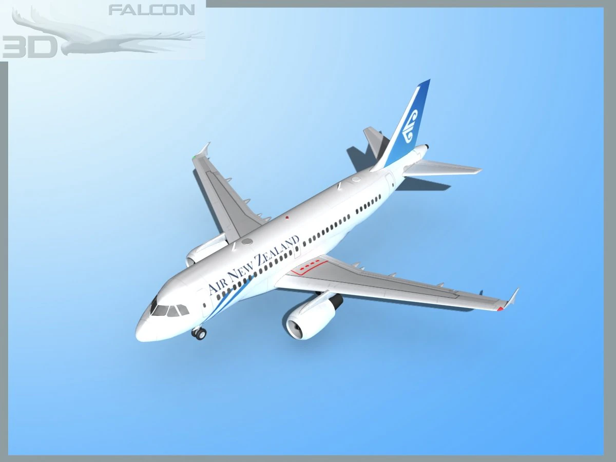 falcon3d a319 air new zealand 3D Model .c4d .max .obj .3ds .fbx .stl .blend 