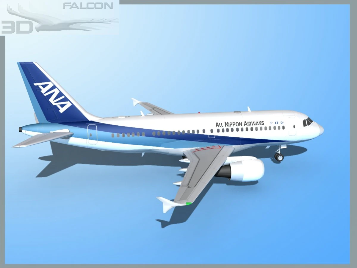 falcon3d a319 all nippon airways 3D Model .c4d .max .obj .3ds .fbx .stl .blend 