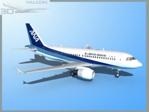 falcon3d a319 all nippon airways 3D Model