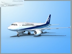 falcon3d a319 all nippon airways 3D Model