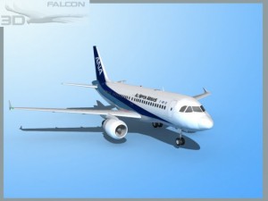 falcon3d a319 all nippon airways 3D Model