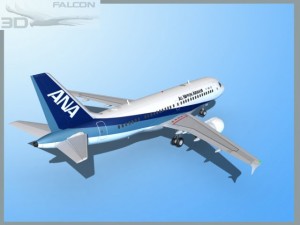 falcon3d a319 all nippon airways 3D Model