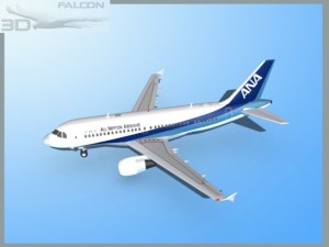 falcon3d a319 all nippon airways 3D Model